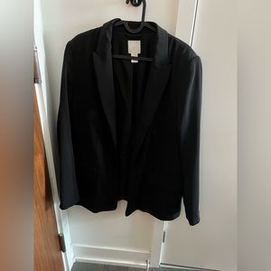 Black blazer with shoulder pads